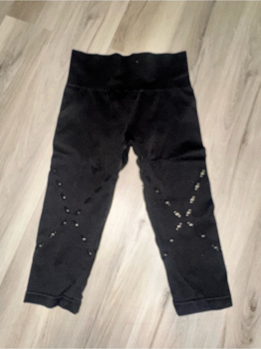 Black IVY PARK Capri Leggings with Star Cutout Detail
